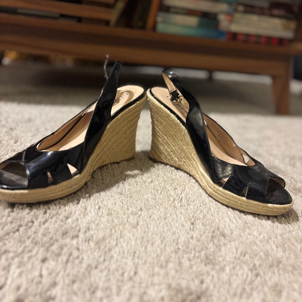Guess Black Wedge Sandals